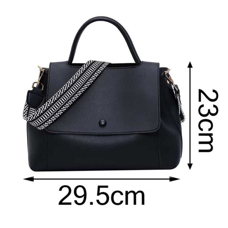 Autumn And Winter Simple Women Handbag Versatile Single Shoulder Crossbody Bag(Black)