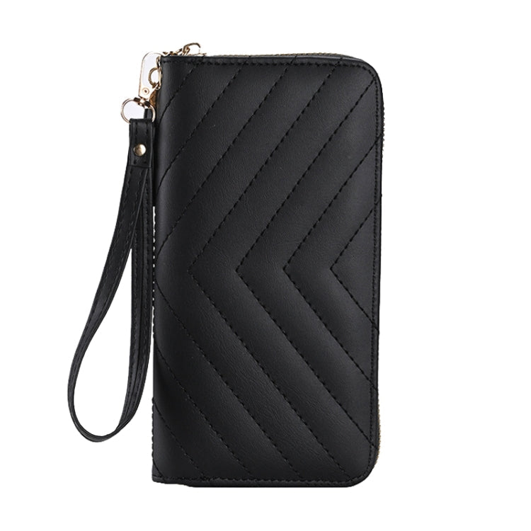Lingerie Long Ladies Wallet Large Capacity Clutch Cell Phone Bag(Black)
