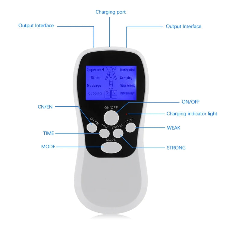 Multifunctional Low Frequency Pulse Meridian Physiotherapy Massage Instrument, Color: Blue Upgrade