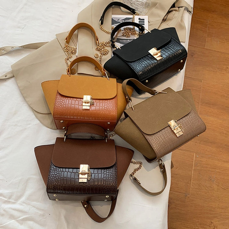 Women Vintage Wing Shape Frosted Handbag Versatile Chain Crossbody Bag(Khaki)