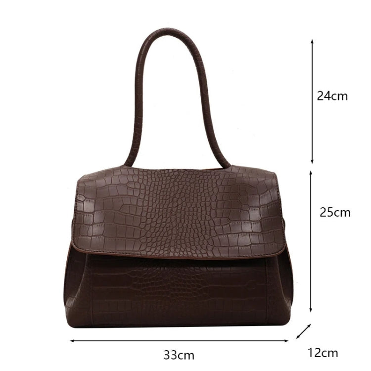 Women Crossbody Bag Autumn Winter Texture Shoulder Armpit Commuter Tote Bag(Brown)