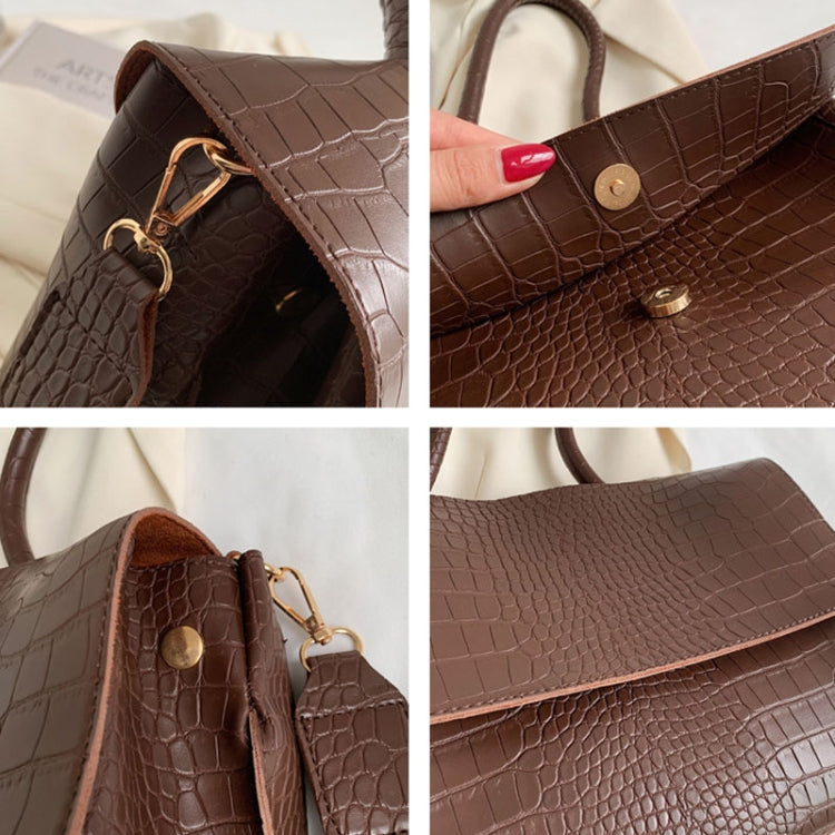 Women Crossbody Bag Autumn Winter Texture Shoulder Armpit Commuter Tote Bag(Brown)