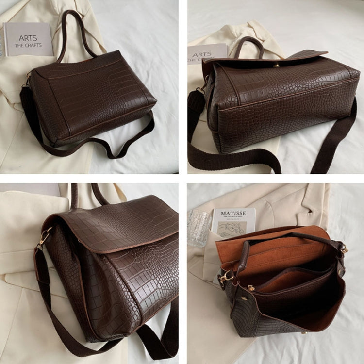Women Crossbody Bag Autumn Winter Texture Shoulder Armpit Commuter Tote Bag(Brown)