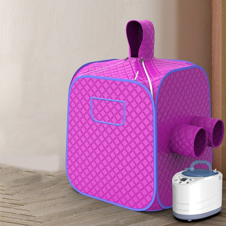 Dual Person Portable Steam Sauna Spa With Pot Set Weight Loss Skin Spa Machine UK Plug 220V(Purple)
