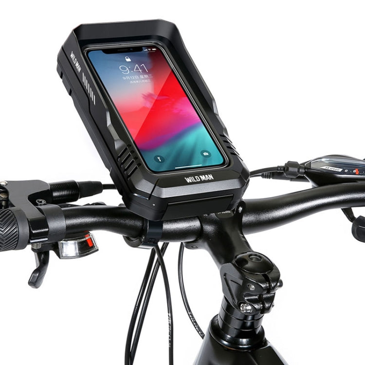 WILD MAN FK2 0.6L Bicycle Waterproof Mobile Phone Storage Box Handlebar Phone Navigation Holder(Black)