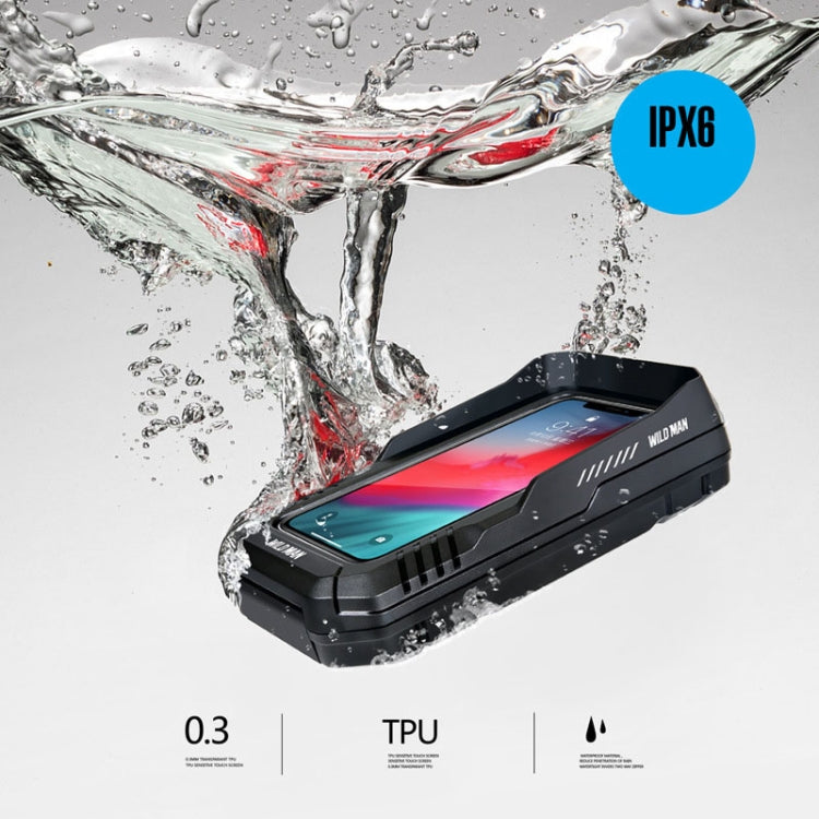 WILD MAN FK2 0.6L Bicycle Waterproof Mobile Phone Storage Box Handlebar Phone Navigation Holder(Black)