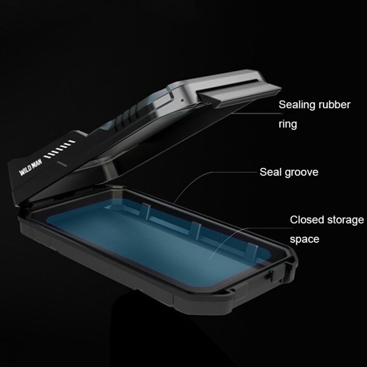 WILD MAN FK2 0.6L Bicycle Waterproof Mobile Phone Storage Box Handlebar Phone Navigation Holder(Black)