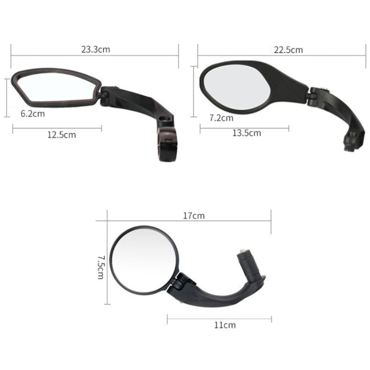 Motorcycle Wide View Rear View Mirror Bicycle Reflector, Color: Ellipse Left