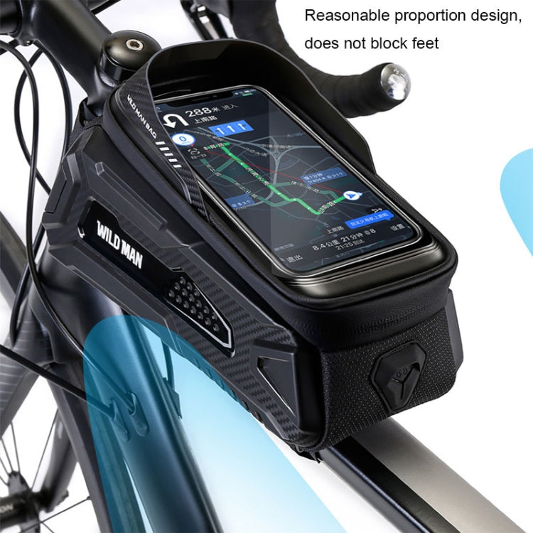 WILD MAN M30 1L Hard Shell Mountain Bike Front Beam Bag TPU Touch Screen Cycling Equipment Bag(Black)