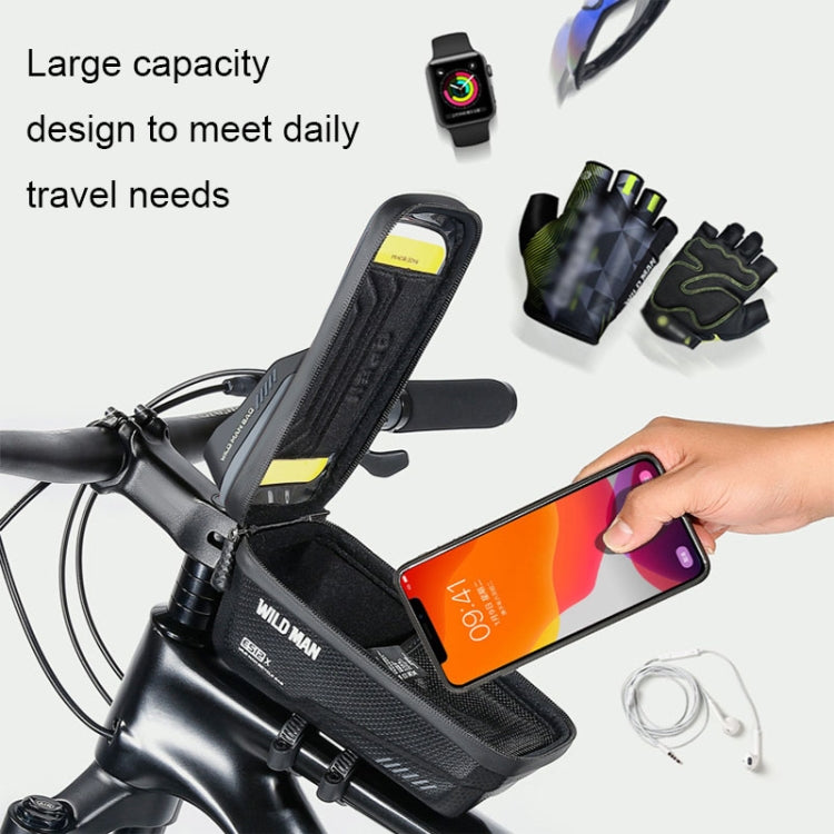 WILD MAN ES12X 1LEVA Hard Shell Bicycle Bag Cycling Phone Touch Screen Front Beam Bag, Color: Red