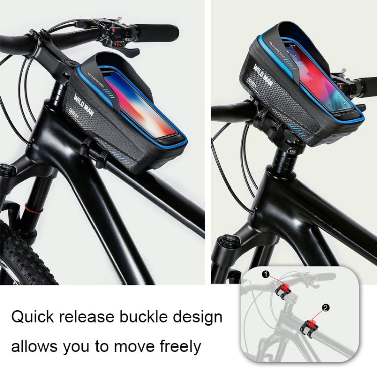 WILD MAN ES12X 1LEVA Hard Shell Bicycle Bag Cycling Phone Touch Screen Front Beam Bag, Color: Red