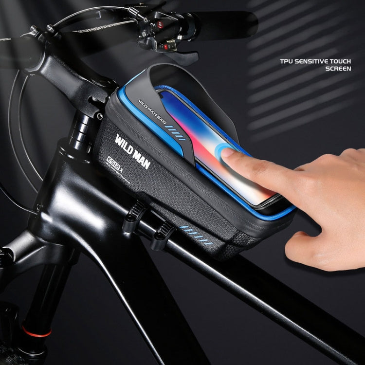 WILD MAN ES12X 1LEVA Hard Shell Bicycle Bag Cycling Phone Touch Screen Front Beam Bag, Color: Red