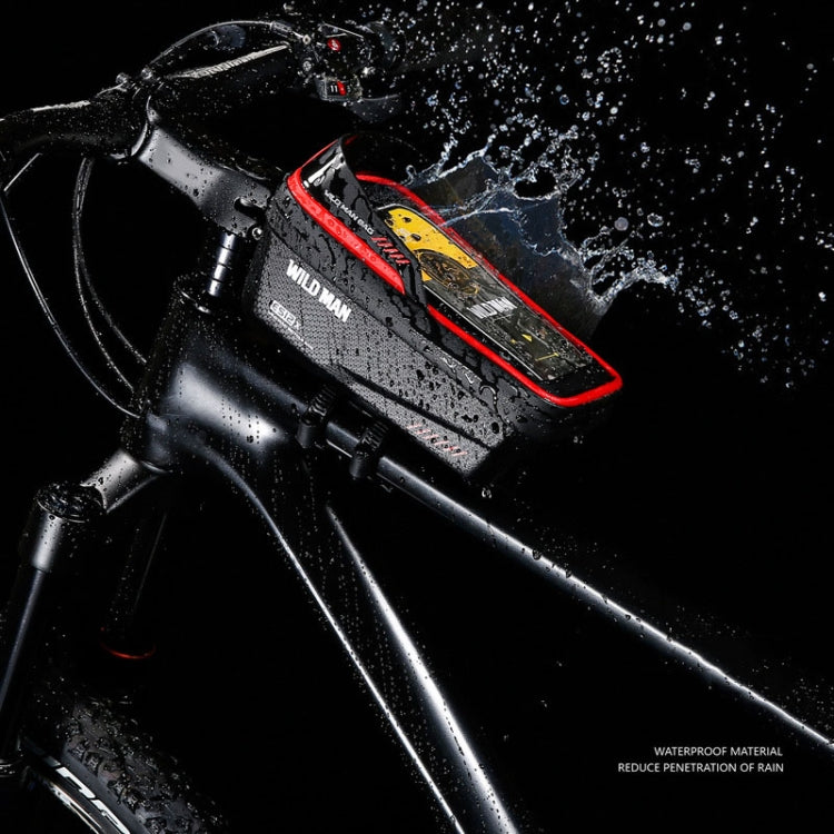 WILD MAN ES12X 1LEVA Hard Shell Bicycle Bag Cycling Phone Touch Screen Front Beam Bag, Color: Red