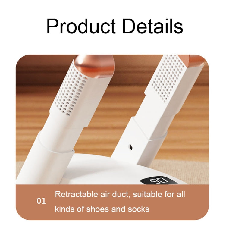YM-102 Smart Timing UV Purple Light Sterilization Deodorization Dryer Portable Shoe Dryer(US Plug)