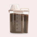 1.5L Pet Food Storage Bucket 4 Snap Dog Food Moisture Proof Sealed Storage Tank(Beige)