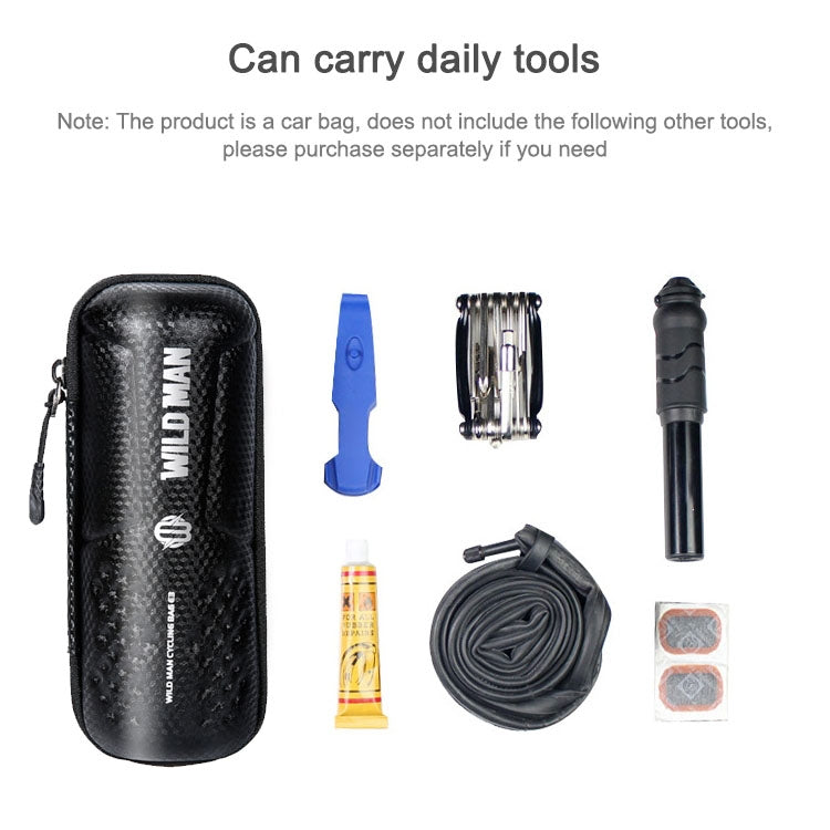 WILD MAN E3 EVA Hard Shell Bicycle Tool Storage Bag Cycling Equipment(Carbon Pattern)