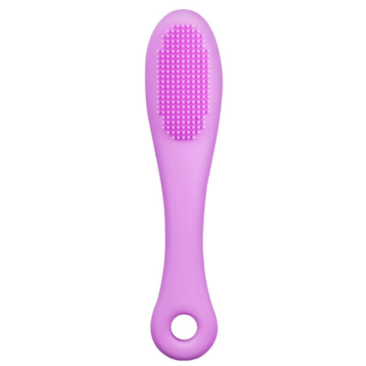 Pet Cats Dog Cleaning Comb Chin Teeth Cleaning Brush Silicone Brush(Purple)