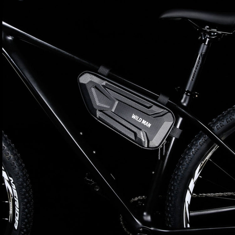 WILD MAN XT4 1.2L EVA Hard Shell Bicycle Triangle Bag Electric Vehicle Side Bag(Twill Pattern)