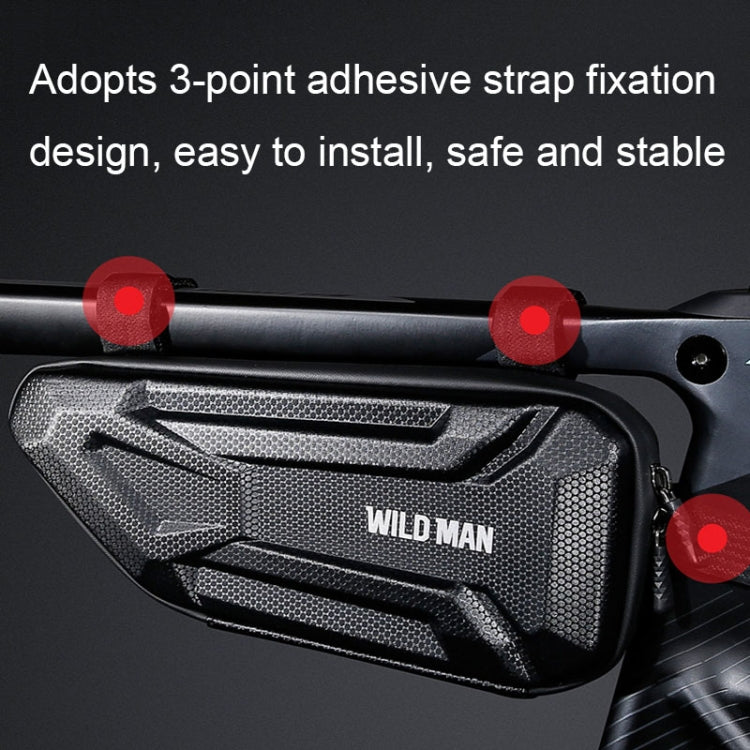 WILD MAN XT4 1.2L EVA Hard Shell Bicycle Triangle Bag Electric Vehicle Side Bag(Twill Pattern)