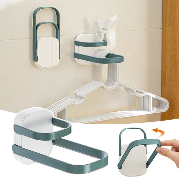 Double Layer Punch Free Wall Clothes Hanger Hooks Storage Organiser Rack(Red)