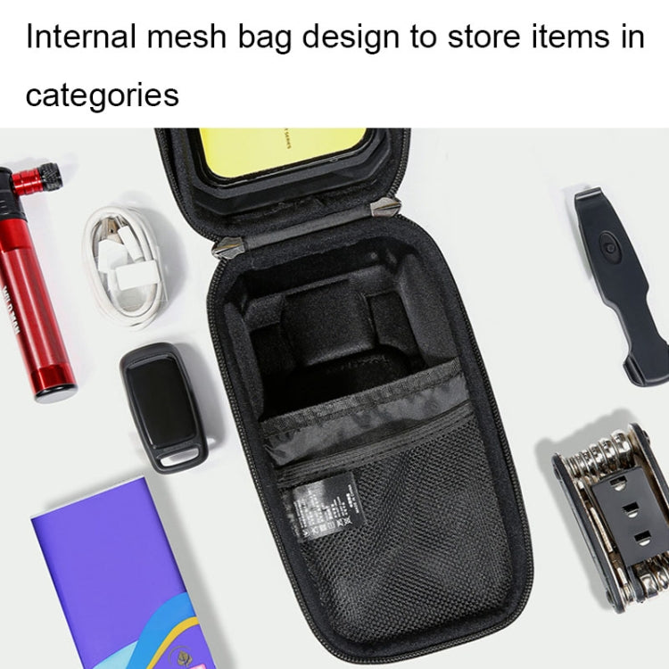 WILD MAN XT2S 1L EVA Hard Shell Mountain Bike Front Beam Bag Cycling Waterproof Phone Bag(Black)