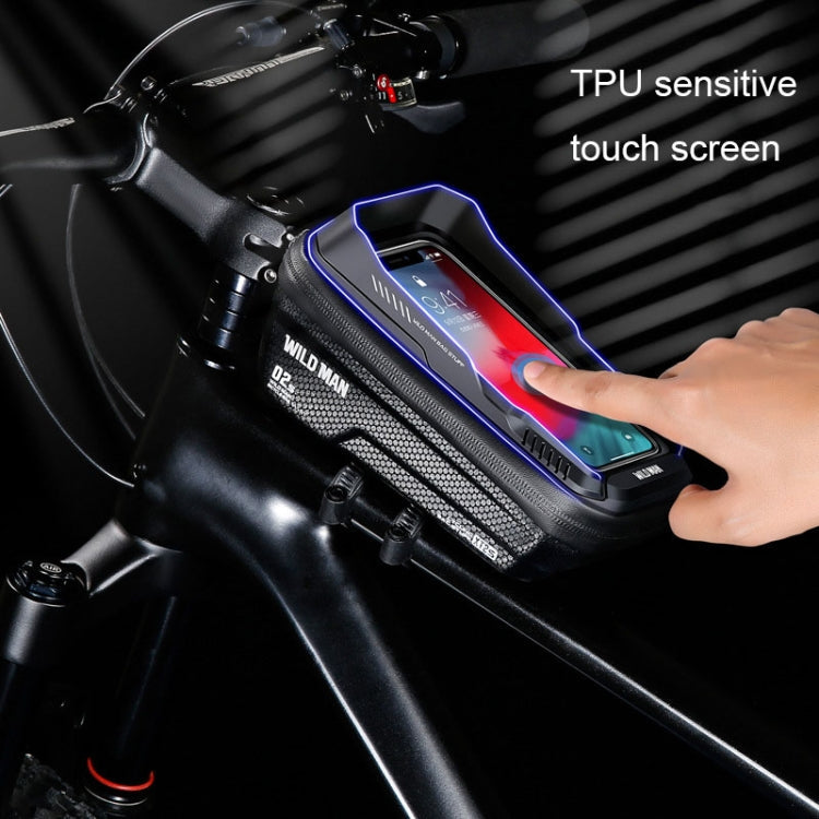 WILD MAN XT2S 1L EVA Hard Shell Mountain Bike Front Beam Bag Cycling Waterproof Phone Bag(Black)