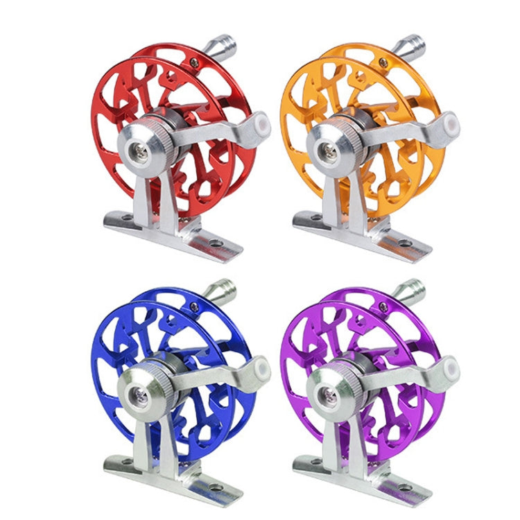 Ice Fishing Raft Reel Fly Reel With Base All Metal Hollow Fishing Tackle, Spec: 65mm Purple