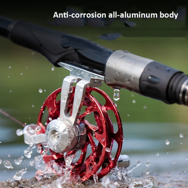 Ice Fishing Raft Reel Fly Reel With Base All Metal Hollow Fishing Tackle, Spec: 65mm Purple