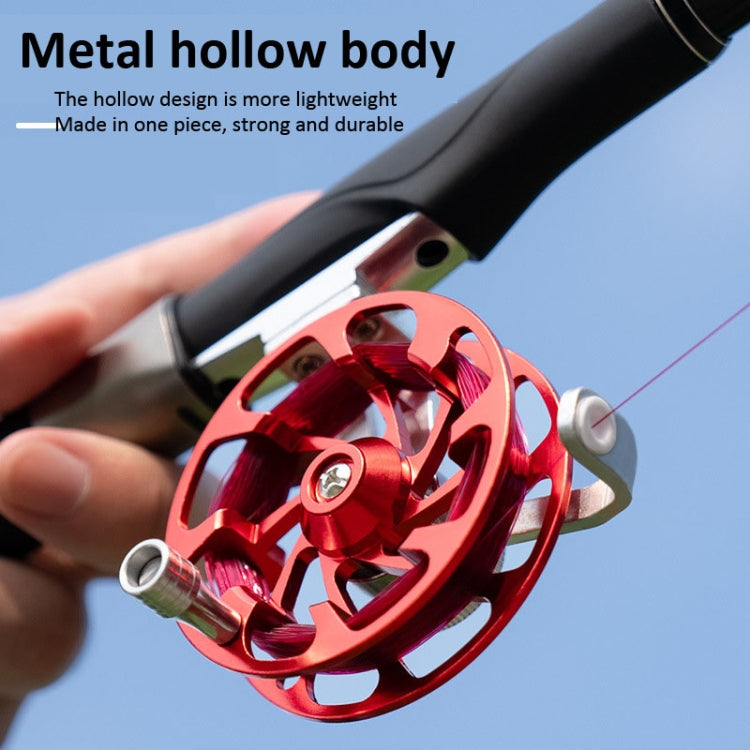 Ice Fishing Raft Reel Fly Reel With Base All Metal Hollow Fishing Tackle, Spec: 50mm Gold