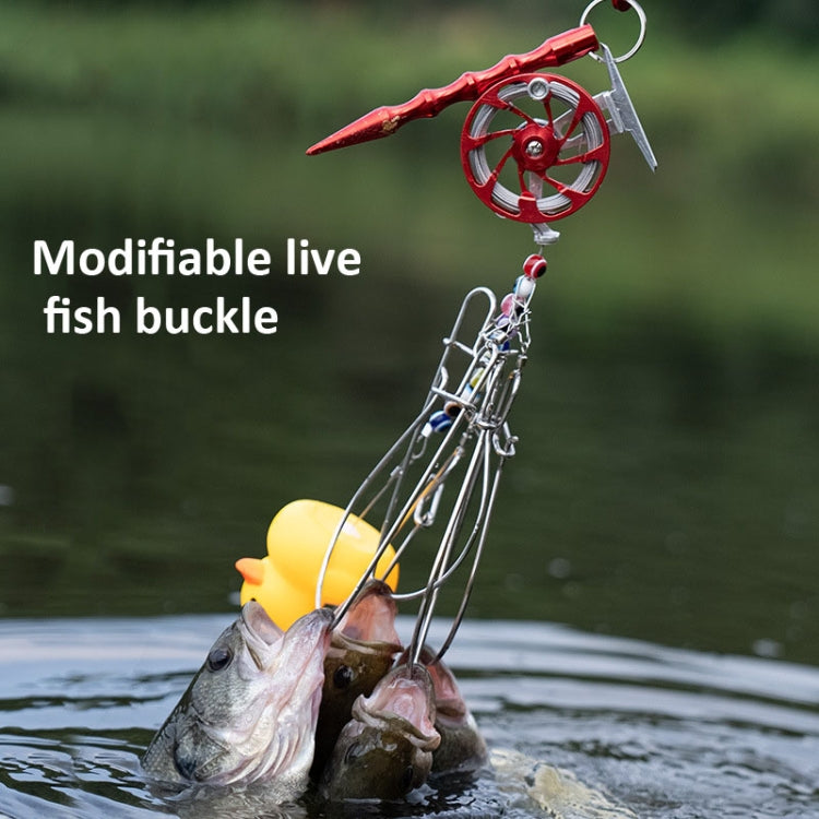 Ice Fishing Raft Reel Fly Reel With Base All Metal Hollow Fishing Tackle, Spec: 65mm Red