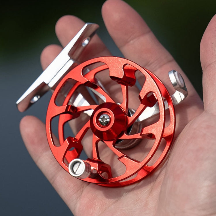 Ice Fishing Raft Reel Fly Reel With Base All Metal Hollow Fishing Tackle, Spec: 65mm Purple