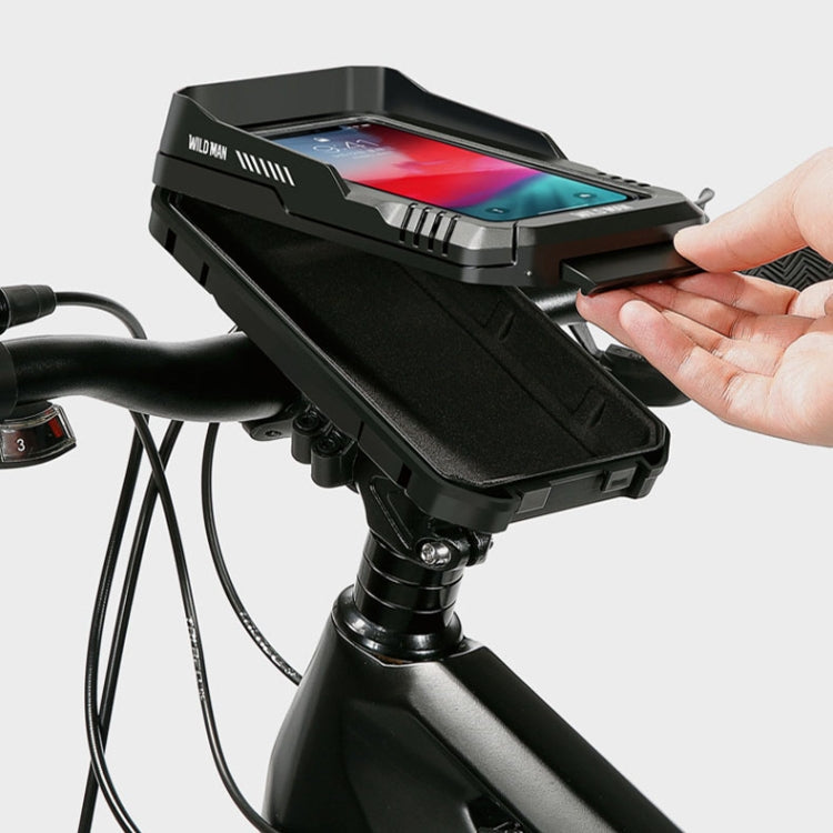 WILD MAN FK4 0.5L EVA Hard Shell Bicycle Waterproof Case Handlebar Phone Touch Screen Holder(Black)