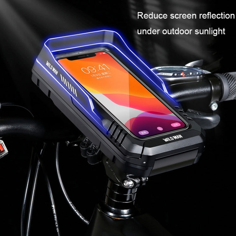 WILD MAN FK4 0.5L EVA Hard Shell Bicycle Waterproof Case Handlebar Phone Touch Screen Holder(Black)