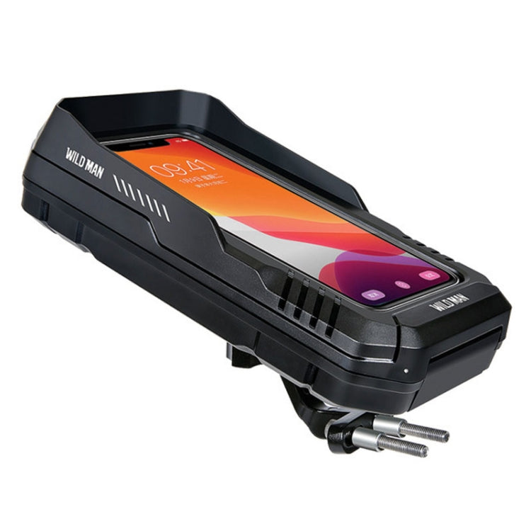 WILD MAN FK1 0.5L Mountain Bike Waterproof Phone Touch Screen Handlebar Bag Bike Holder Bag(Black)