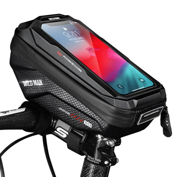 WILD MAN X1 1L EVA Hard Shell Bicycle Phone Touch Screen Handlebar Bag Waterproof Cycling Bag(Red)