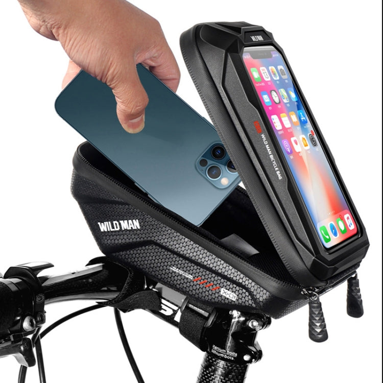 WILD MAN X1 1L EVA Hard Shell Bicycle Phone Touch Screen Handlebar Bag Waterproof Cycling Bag(Red)