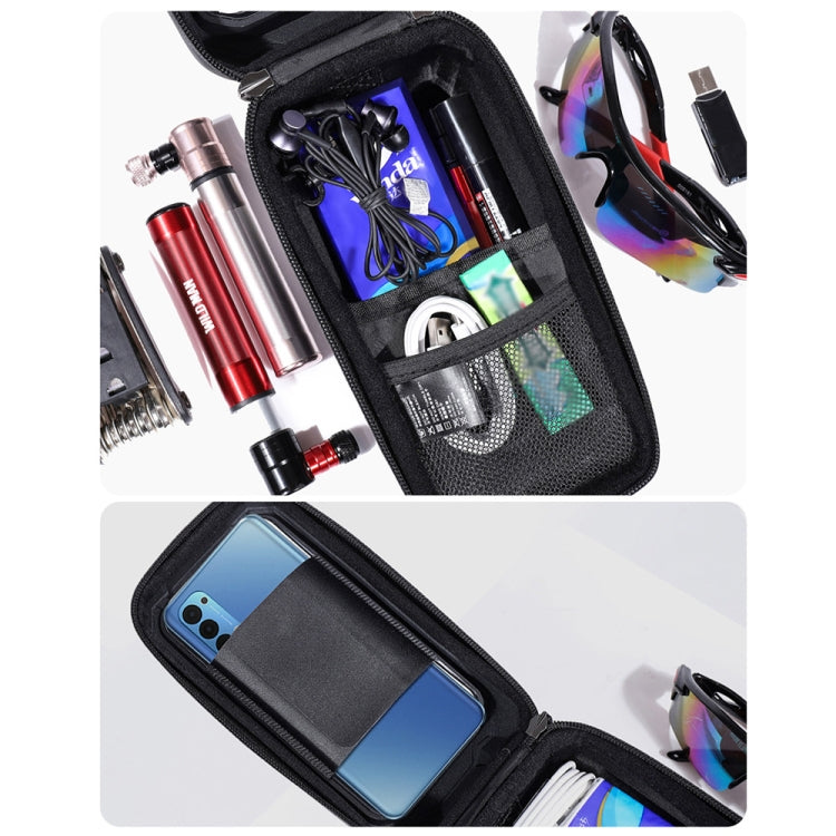 WILD MAN MS66 1.2L EVA Hard Shell Bicycle Front Beam Bag Cycling Touch Screen Phone Bag(Black)