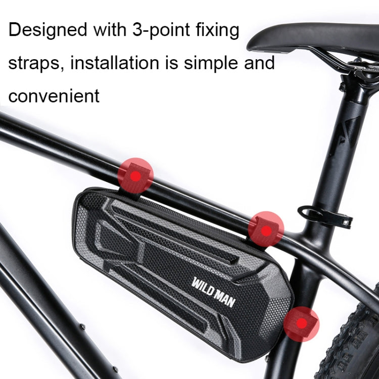 WILD MAN XT9 1.8L EVA Hard Shell Bike Front Beam Triangle Bag Electric Vehicle Waterproof Bag(Twill Pattern)