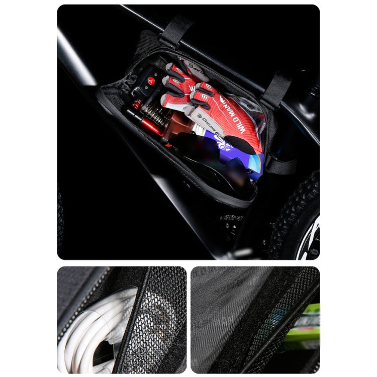WILD MAN XT9 1.8L EVA Hard Shell Bike Front Beam Triangle Bag Electric Vehicle Waterproof Bag(Twill Pattern)