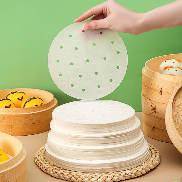 100pcs /Pack Steamer Paper Non-Stick Disposable Grease-Proof Paper Round Air Fryer Pad, Size: 6 Inches (15.2cm)