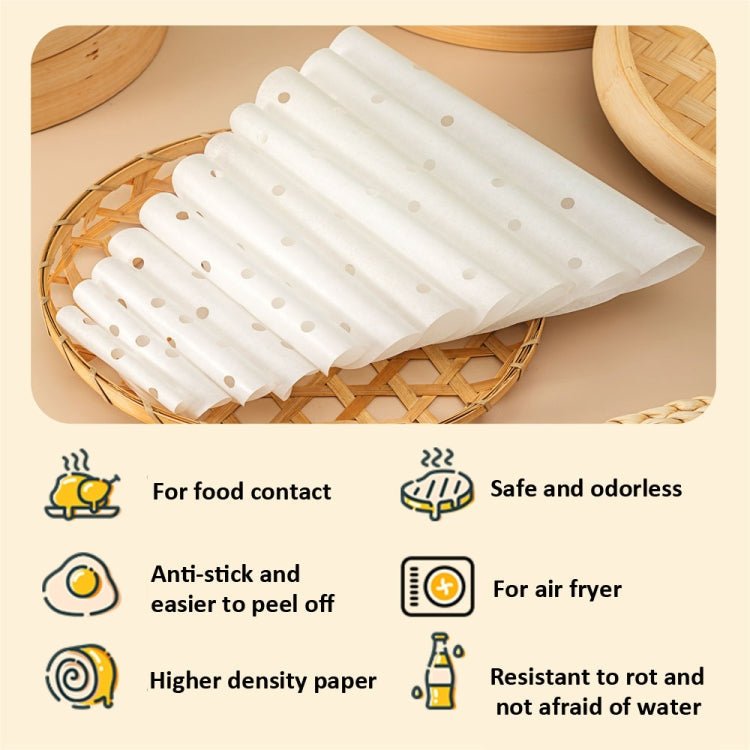 100pcs /Pack Steamer Paper Non-Stick Disposable Grease-Proof Paper Round Air Fryer Pad, Size: 6 Inches (15.2cm)
