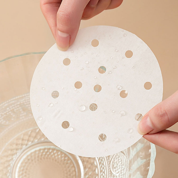 100pcs /Pack Steamer Paper Non-Stick Disposable Grease-Proof Paper Round Air Fryer Pad, Size: 8 Inches (20.3cm)