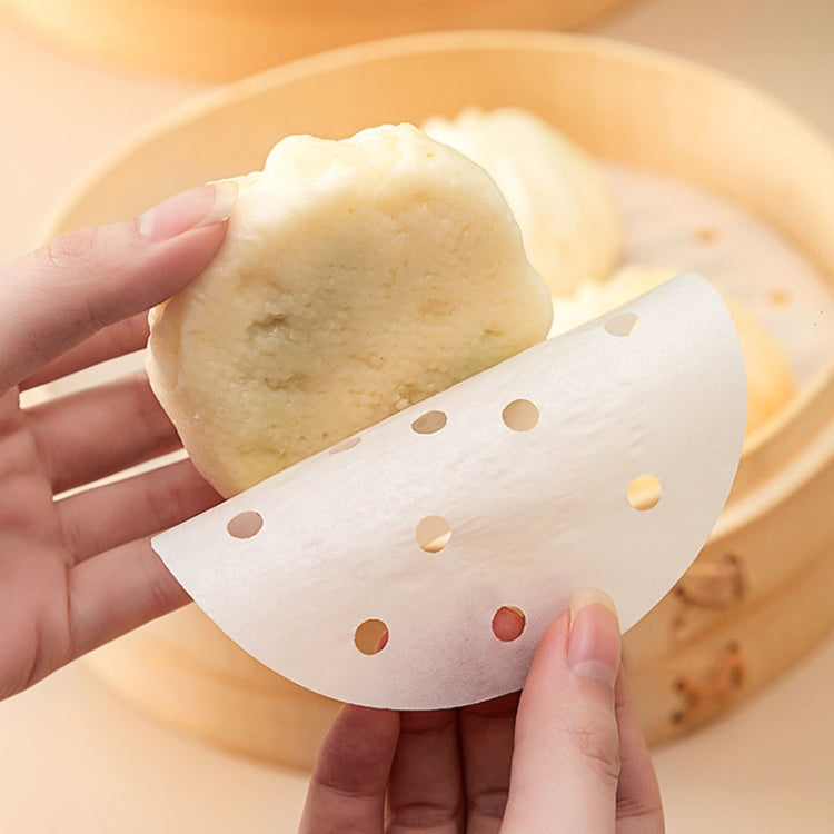 100pcs /Pack Steamer Paper Non-Stick Disposable Grease-Proof Paper Round Air Fryer Pad, Size: 9 Inches (22.86cm)