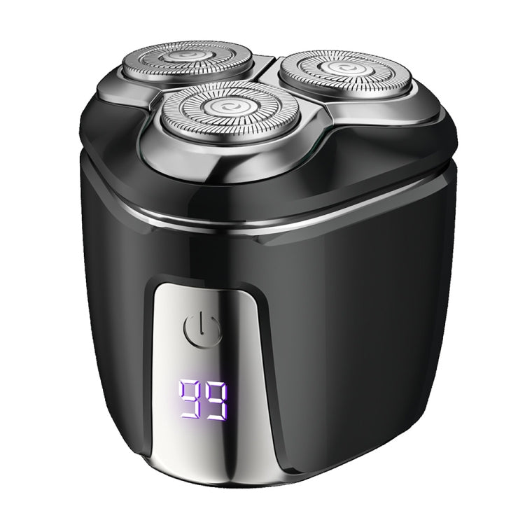 Mini Magnetic Head Shaver Smart LED Display Electric Shaver, Color: Black