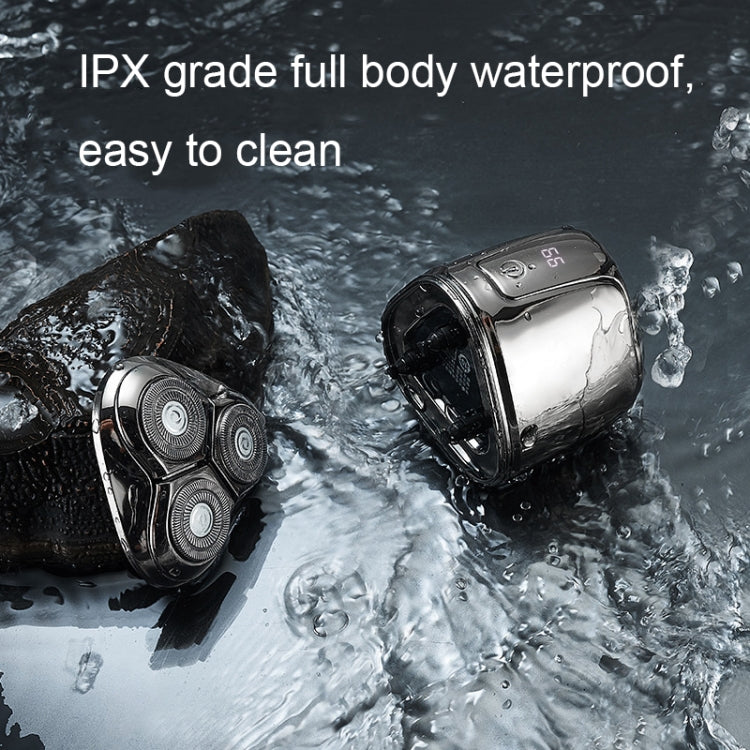 Mini Magnetic Head Shaver Smart LED Display Electric Shaver, Color: Gun-color