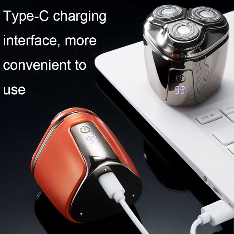 Mini Magnetic Head Shaver Smart LED Display Electric Shaver, Color: Gun-color