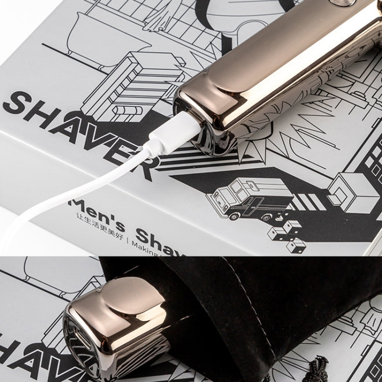 Men Electrical Shaver Portable Mini LED Digital Display Smart Shaving Razor(Bright Silver)