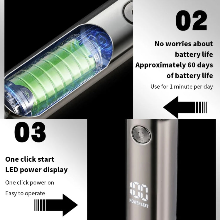 Men Electrical Shaver Portable Mini LED Digital Display Smart Shaving Razor(Fantasy Night Black)