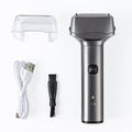 Men Reciprocating 3-Blade Rechargeable Shaver Washable Portable Beard Razor(Gray)