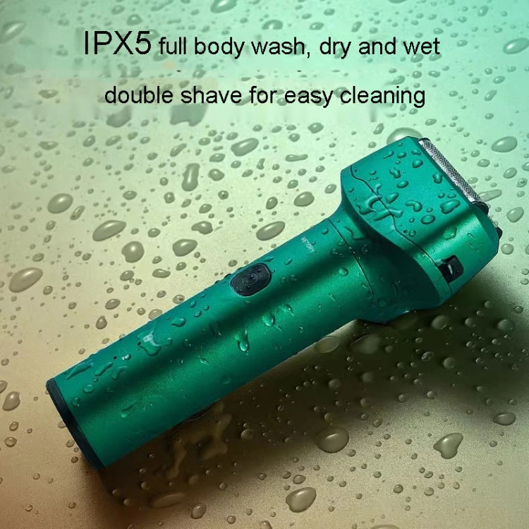 Men Reciprocating 3-Blade Rechargeable Shaver Washable Portable Beard Razor(Black)